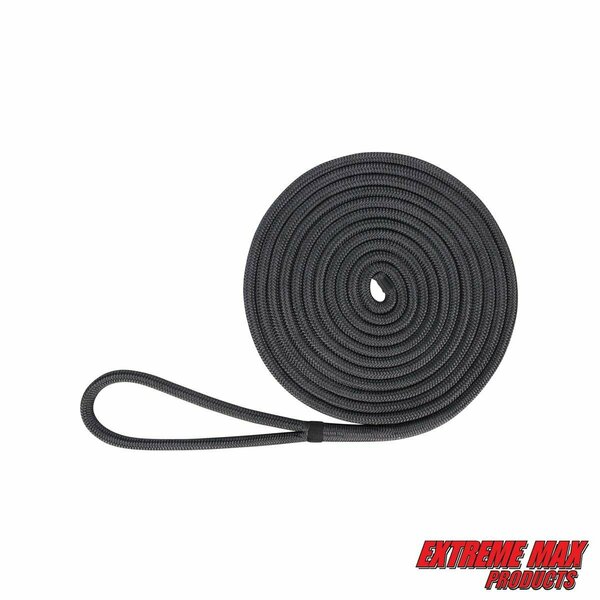 Extreme Max Extreme Max 3006.2147 BoatTector Double Braid Nylon Dock Line - 5/8" x 35', Black 3006.2147